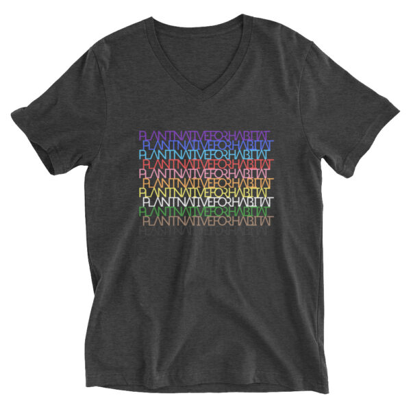 Plant Natie For Habitat - Unisex Short Sleeve V-Neck T-Shirt - Image 3